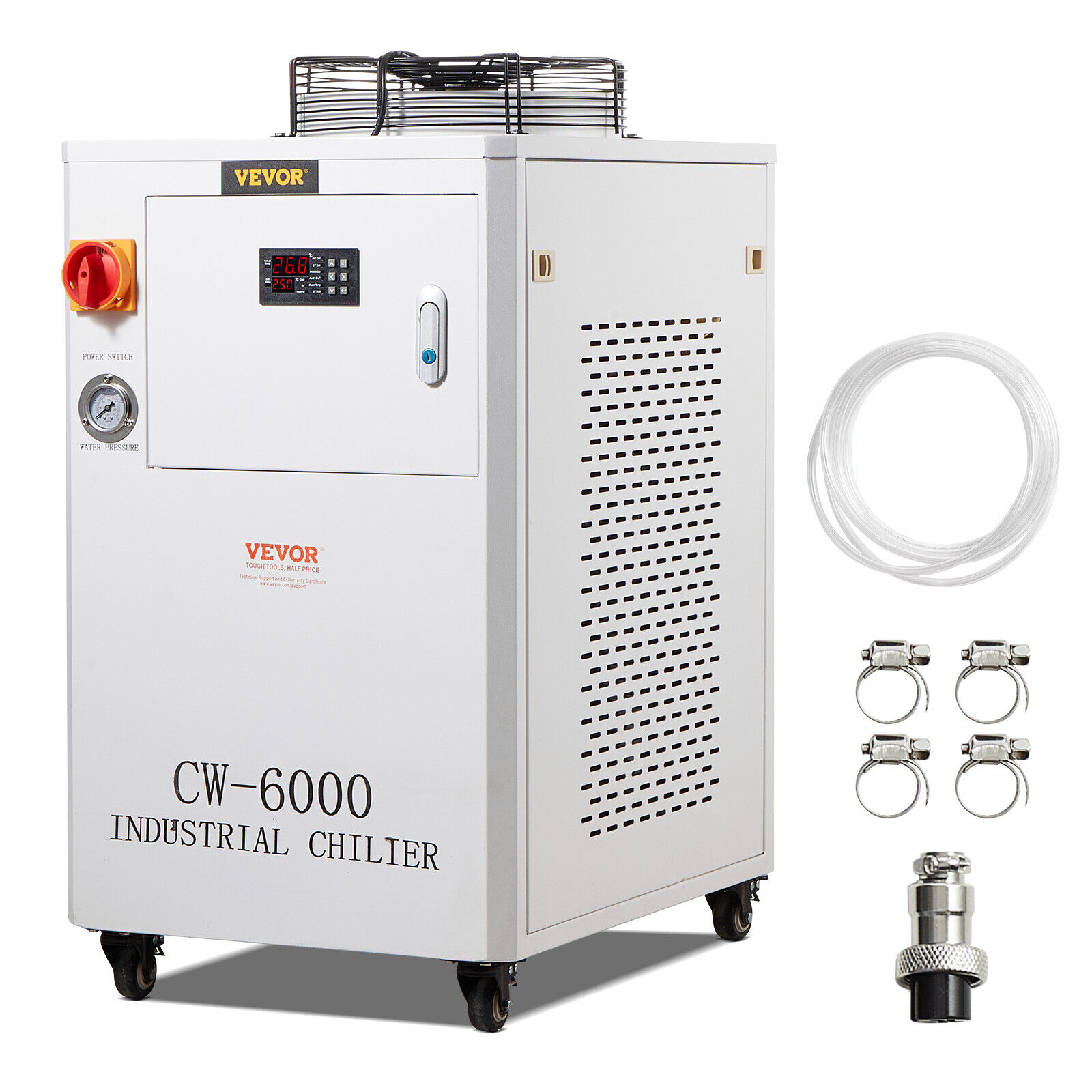 VEVOR Refrigeratore d'acqua industriale CW-6000 con compressore 15L 65L/min