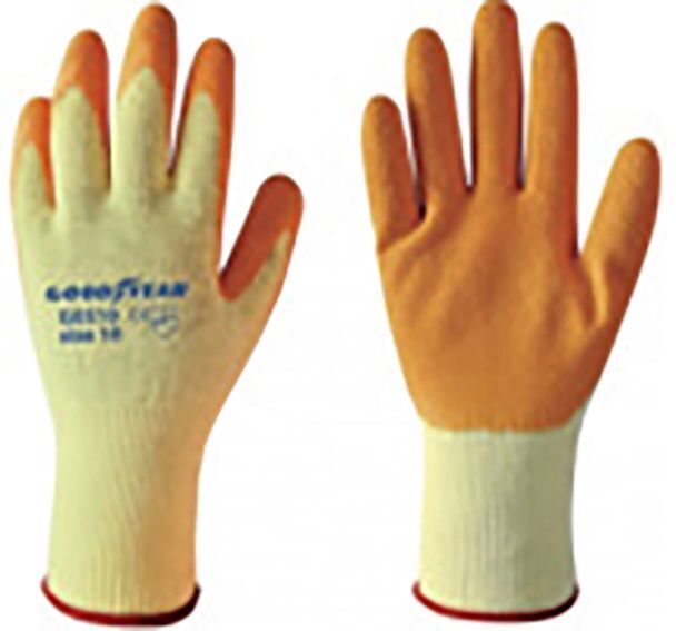 Goodyear guanti in cotone e lattice taglia 10 colore bianco/arancione, guanti da