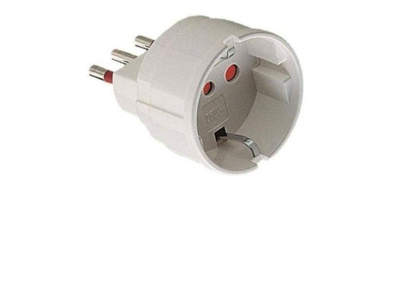 Adattatore schuko Rosi Materiale Elettrico 2P+T 16A bianco - RS7701B