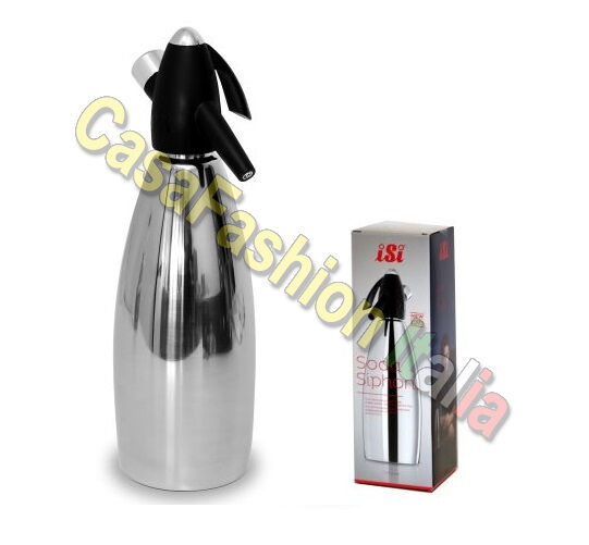 ISI SIFONE 1 LT PER SELTZ  SODA SIPHON INOX BAR BARMAN HORECA PROFESSIONALE