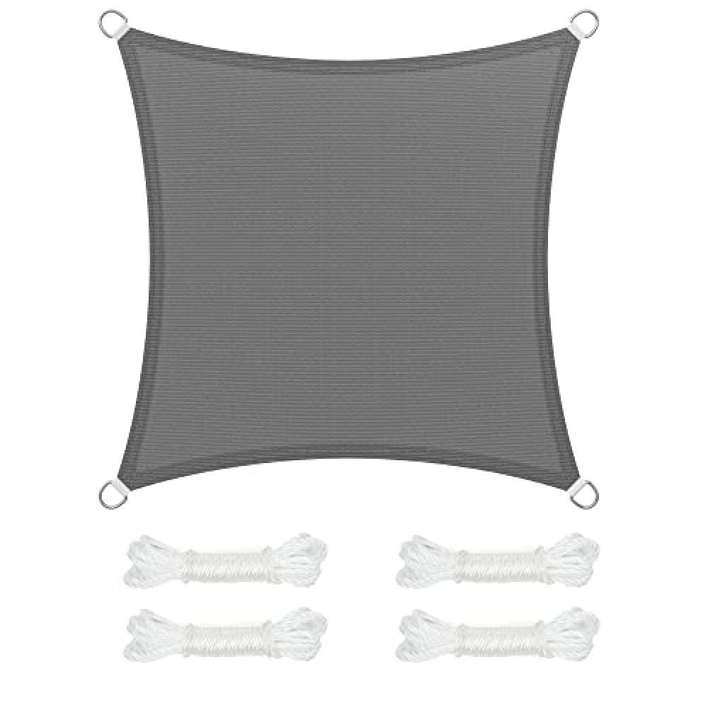 (TG. 2 x 2 m) SONGMICS Vela Parasole 2 x 2 m, Tenda da Sole in Tessuto HDPE, Per
