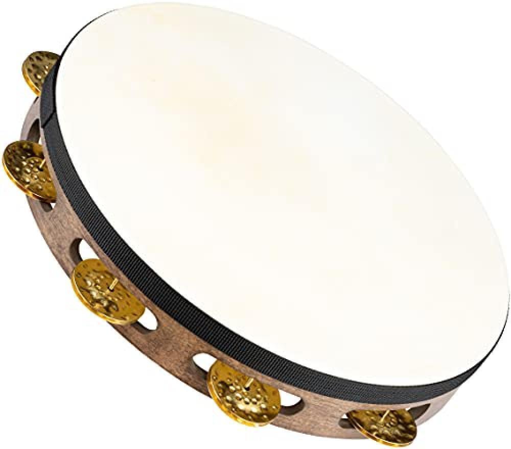 Meinl Percussion - Tamburello in legno di Capra vintage - marrone noce, 1 Fila d