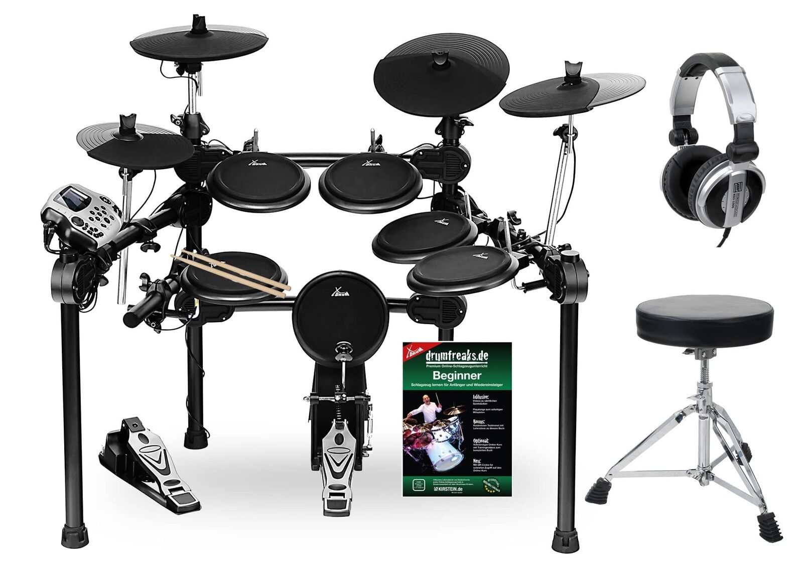 Batteria Percussione Elettronico E-Drum Drum Set Rack Modulo 458 Suoni Supporti