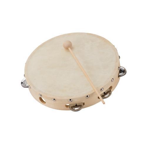 SOUNDSATION ST1R-10 TAMBURELLO IN ACERO CON PELLE NATURALE E PIATTELLI 10"
