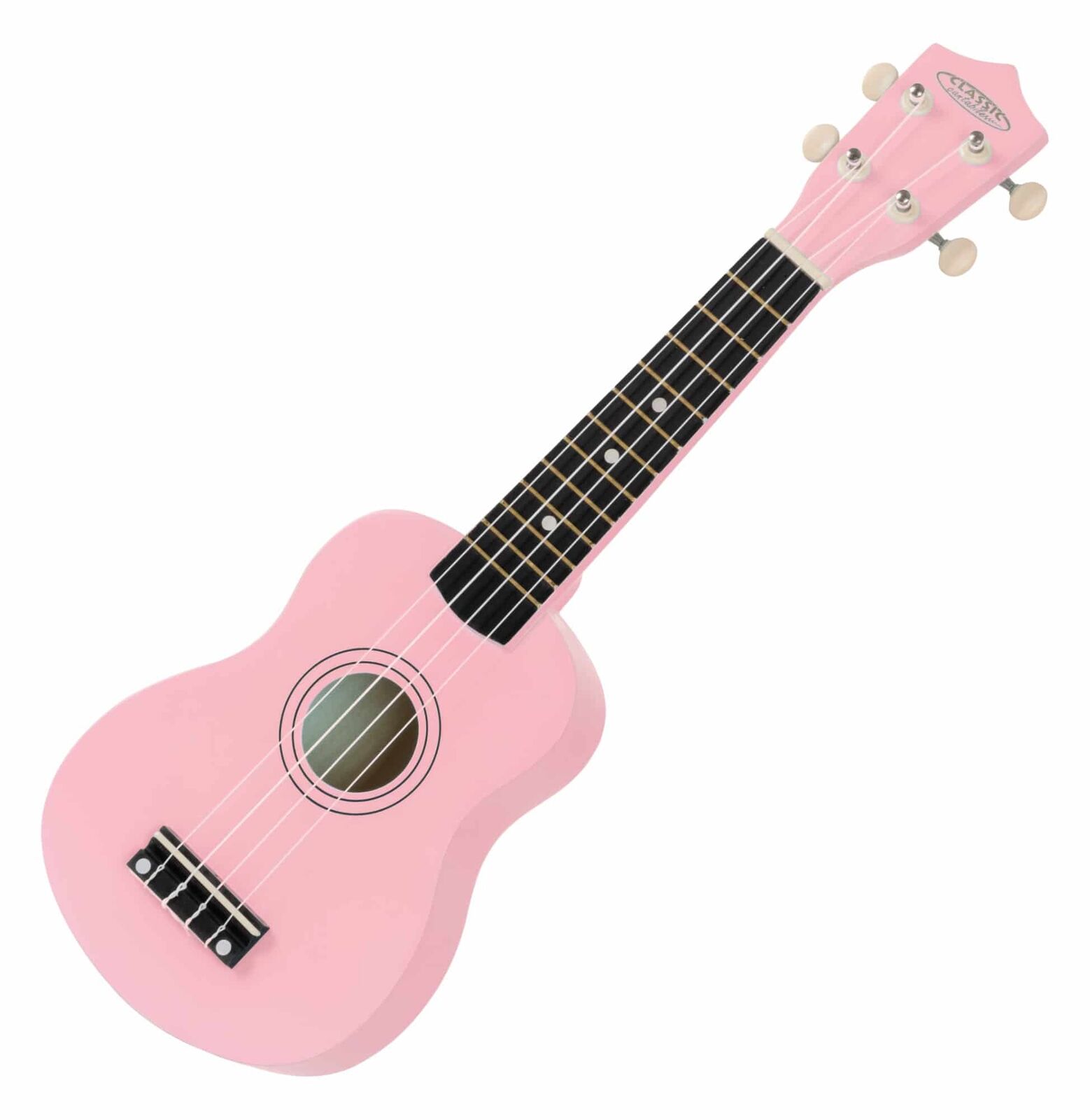 Ukulele Soprano Rosa Legno Uku Acustica 12 Trasti 4 Corde in Nylon per Bambini