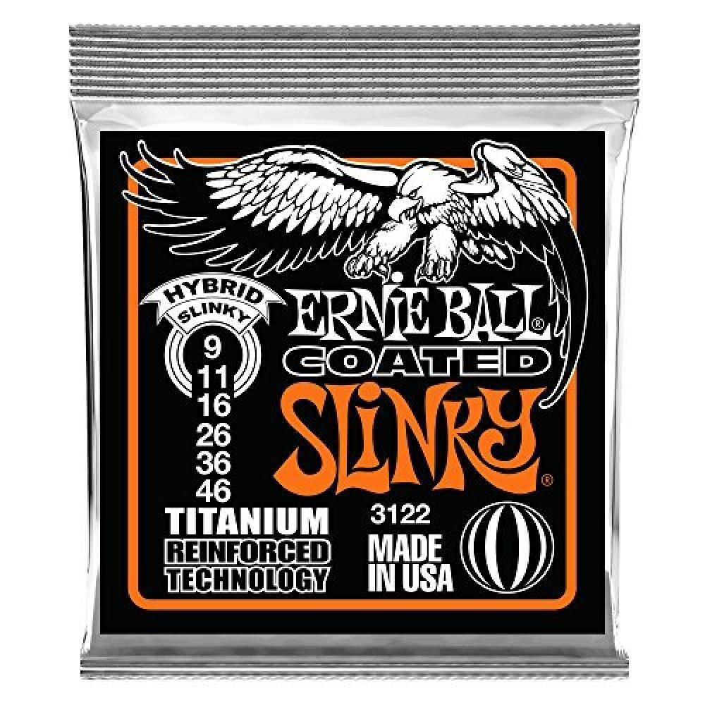 (TG. Hybrid) Cordes pour guitare électrique Ernie Ball Hybrid Slinky Coated Tit
