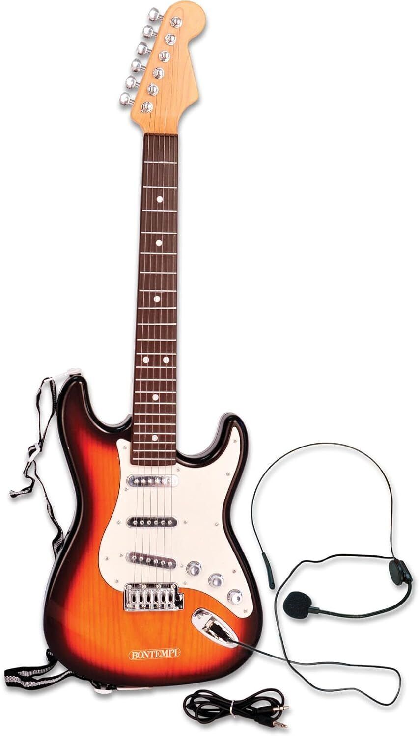 Bontempi | Rock On - Chitarra Elettronica con Microfono Ingresso Marrone