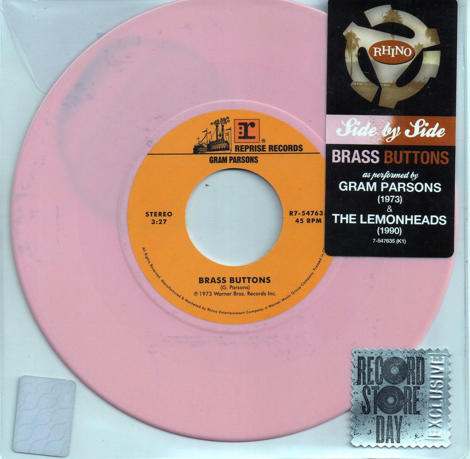 GRAM PARSONS/THE LEMONHEADS - BRASS BUTTONS -7"VINYL NEW SEALED NUOVO  RSD 2015