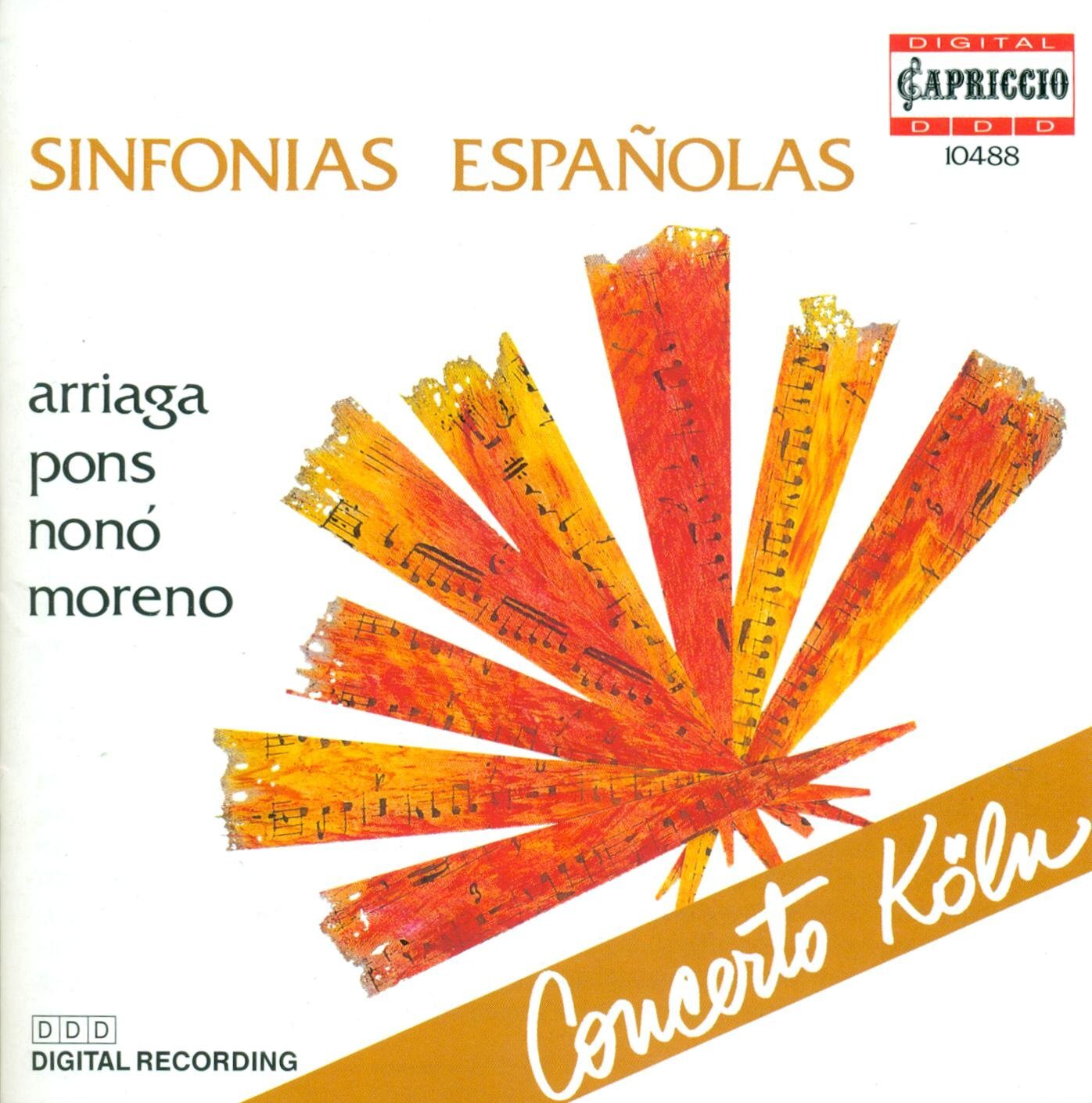 Juan Crisostomo Arriaga Arriaga/Pons/Nono/Moreno: Sinfonias Espanolas (CD)