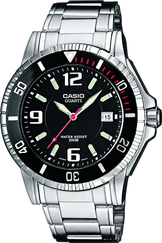 CASIO MTD-1053D-1AVES OROLOGIO UOMO ACCIAIO NERO DATA 42mm SOTTOCOSTO