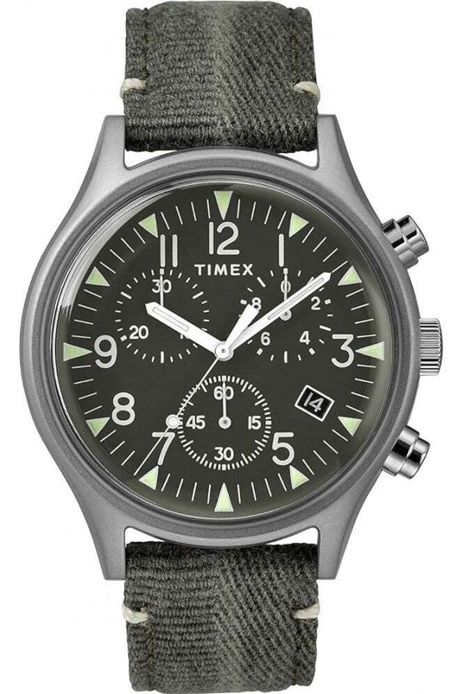 Timex da Uomo MK1 Cronografo Pelle Cinturino Orologio Impermeabile TW2R68600