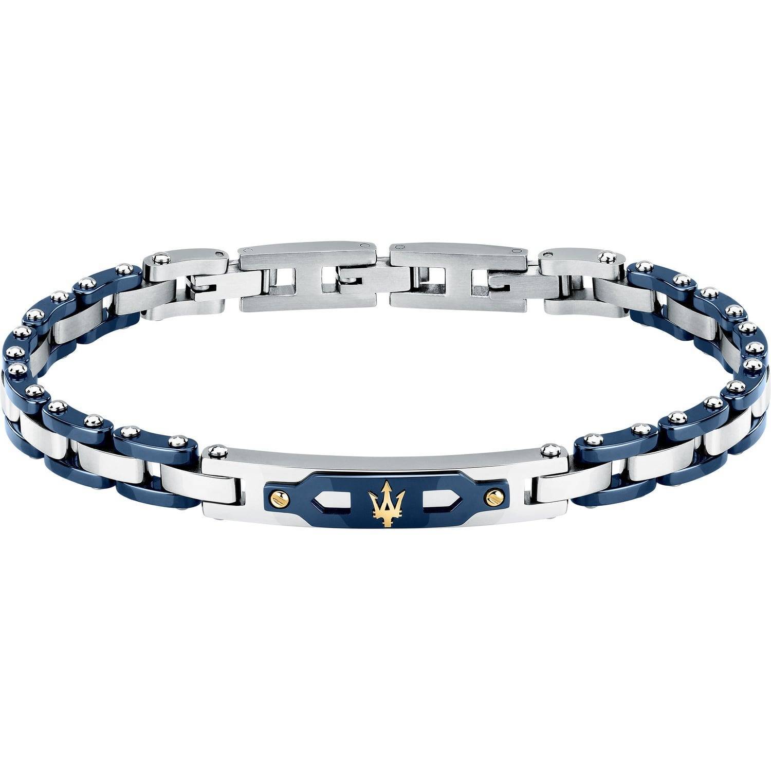 Bracciale Maserati Ceramic Gold  JM424AXU06 Bracelet Acciaio Nero Oro Uomo