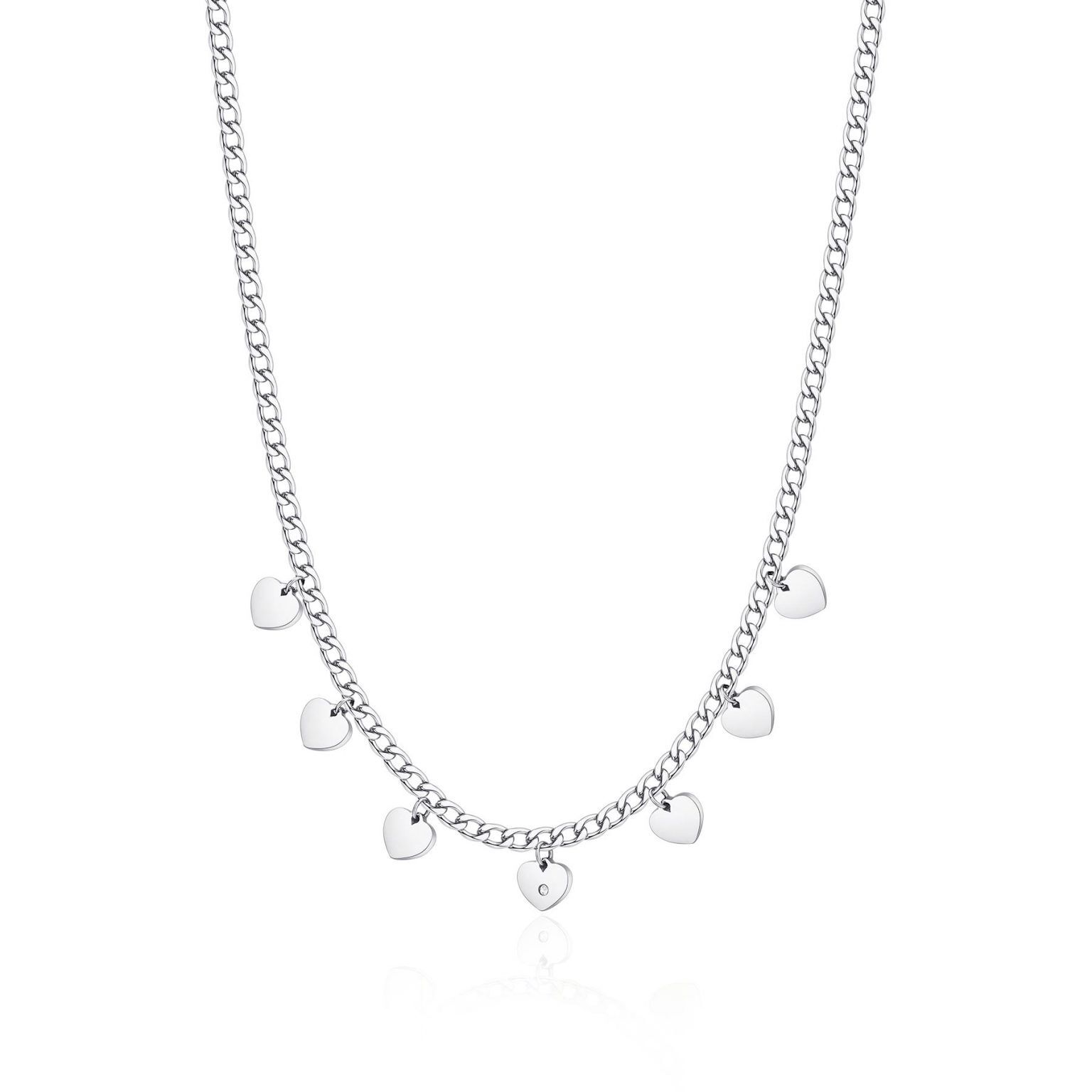 Sagapo Collana Cuori Donna In Acciaio Con Ciondoli SSG01 S'agapo