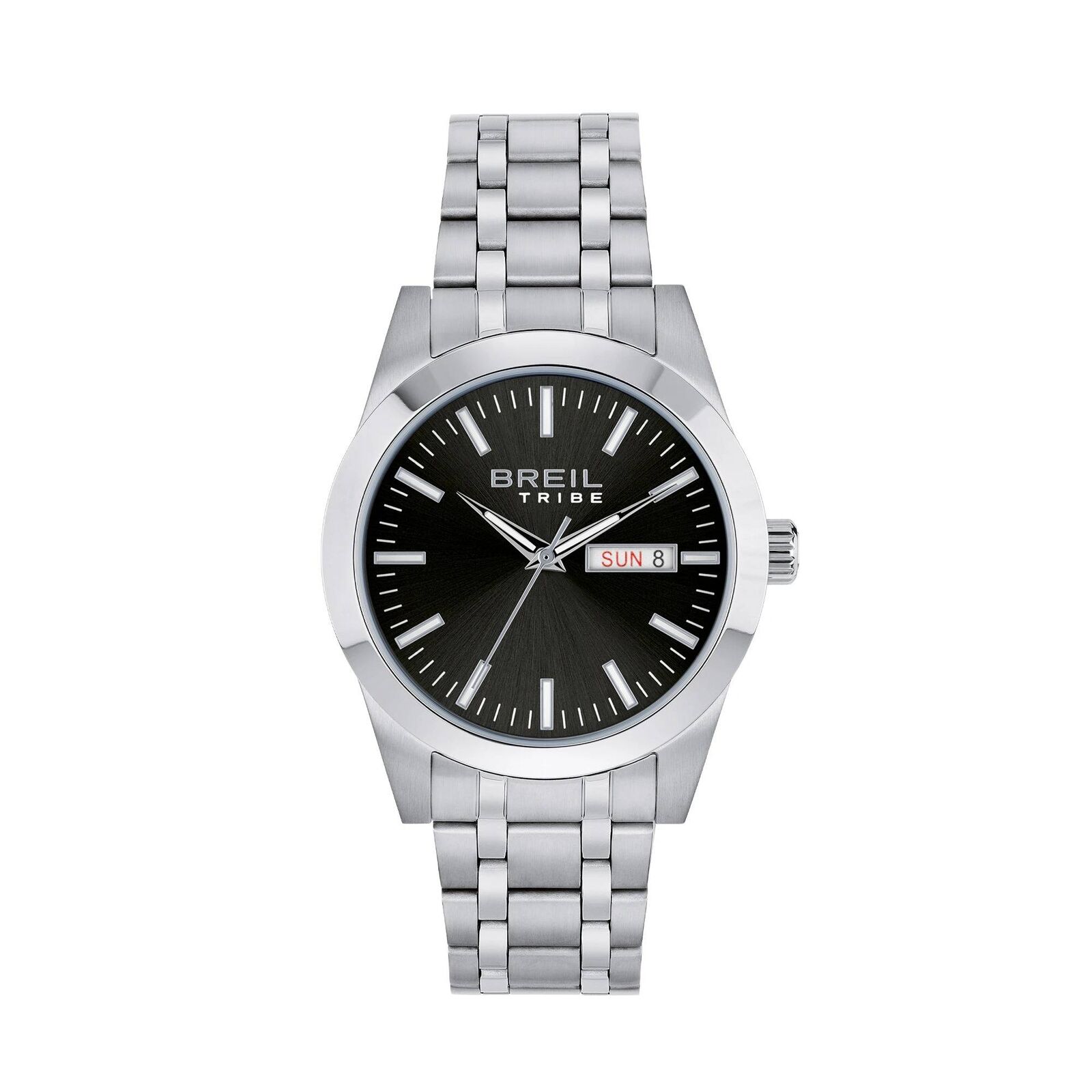 Orologio Breil Tribe Rank EW0736 Acciaio Day Date Uomo Nero Watch 40mm
