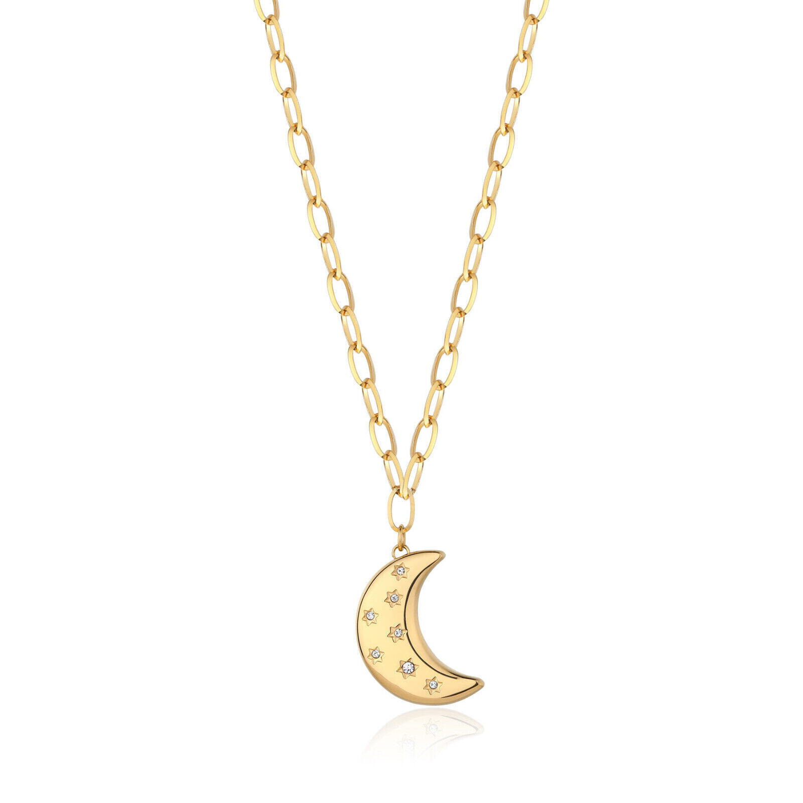 Sagapo Collana Lunga Con Luna Da Donna Acciaio Dorato Sagapò SSE05 S'Agapo