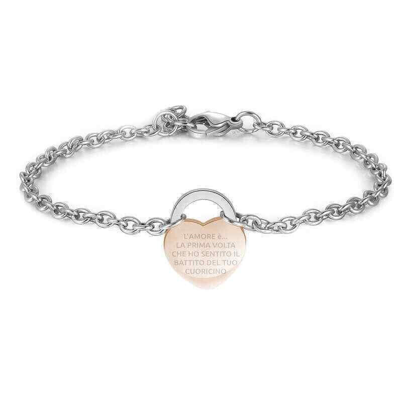 Sagapo Bracciale Donna In Acciaio Con Frase Amore Sagapò SLM11 S'agapo