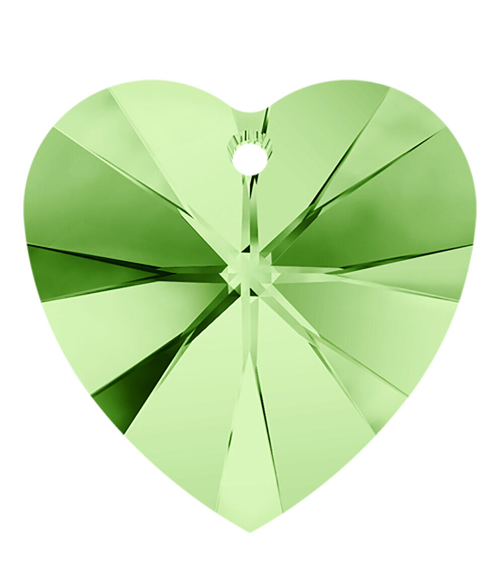 8 Cuori originali SWAROVSKI ELEMENTS 10 MM 6202 - 6228-214 PERIDOT ciondoli