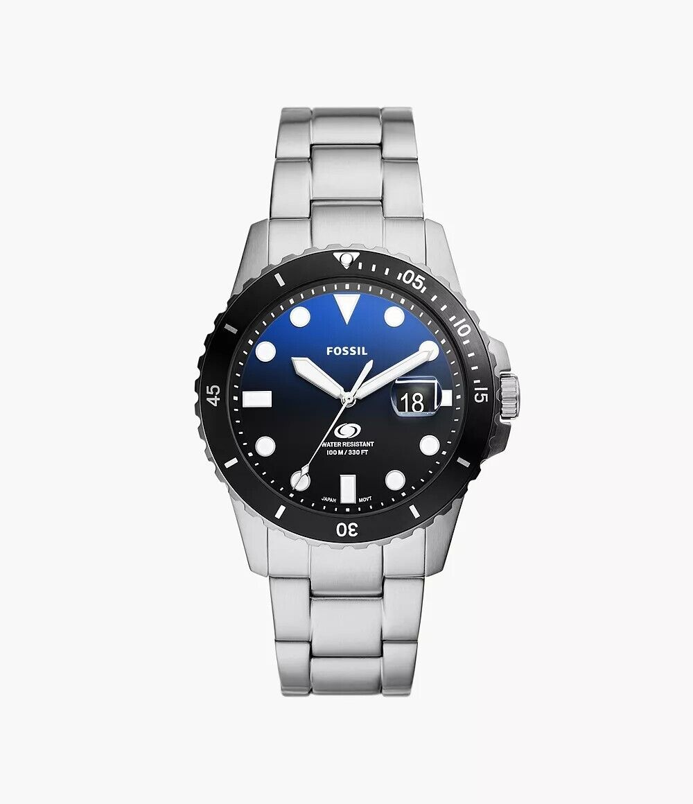 Orologio Fossil Blue Dive 42mm FS6038 Uomo Acciaio Inossidabile - NUOVO ✅