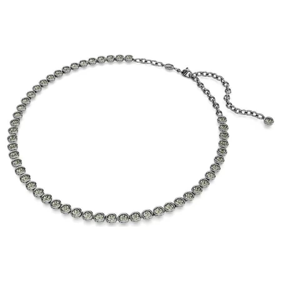 Collana Swarovski Imber 5682593 necklace Cristalli Grigi Rutenio Tennis Nuovo