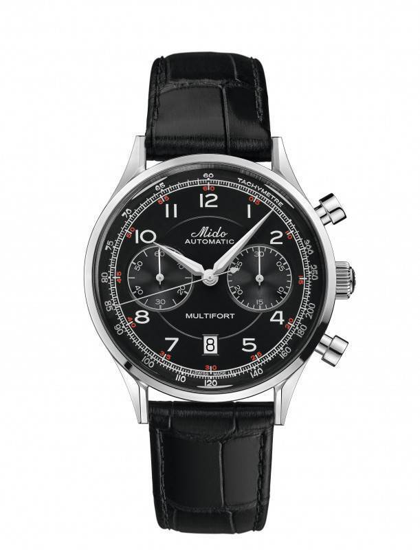 Orologio Mido Multifort Patrimony Chronograph M0404271605200 Watch Pelle Nera