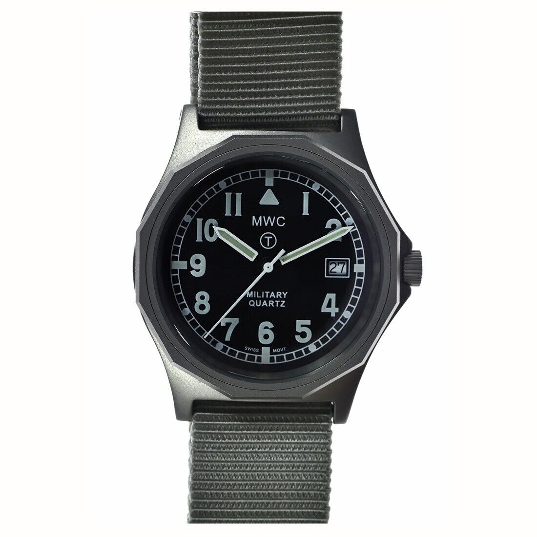 MWC G10 Remake Quarzo Acciaio Data Tessuto Nero Grigio Orologio Uomo