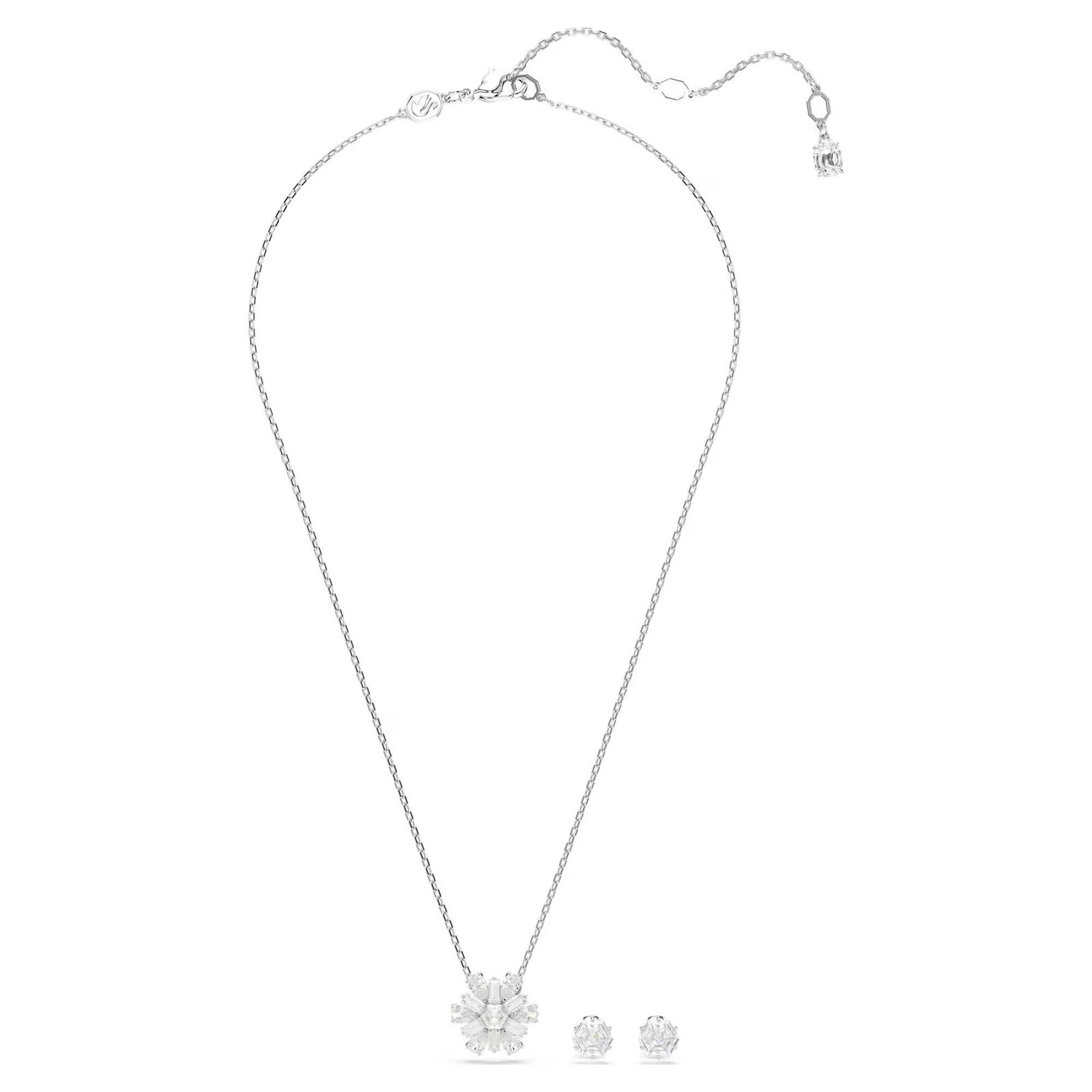 Set Collana Orecchini Swarovski Idyllia 5691486 necklace Cristalli Fiocco neve