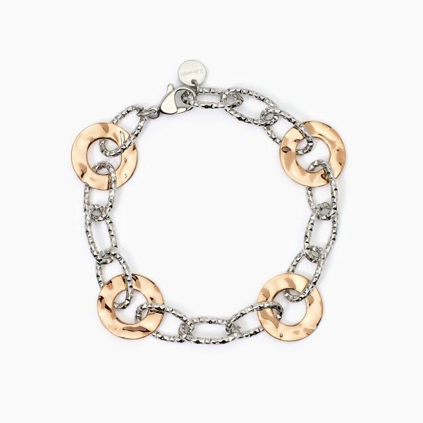 BRACCIALE 2JEWELS MIRAGE IN ACCIAIO MAGLIE TONDE PVD ROSE' MARTELLATE 232488