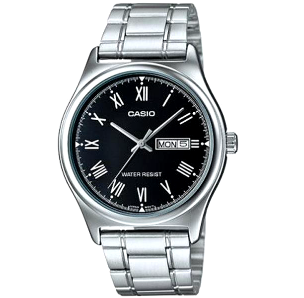 CASIO MTP-V006D-1BUDF OROLOGIO UOMO ACCIAIO DATA NERO NUMERI ROMANI SOTTOCOSTO