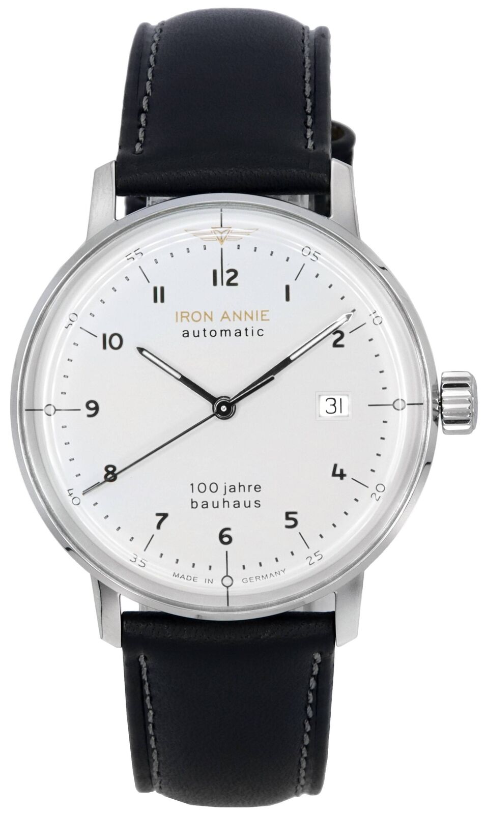 Iron Annie 100 Jahre Bauhaus Automatico Quadrante Bianco 50561 Orologio da Uomo