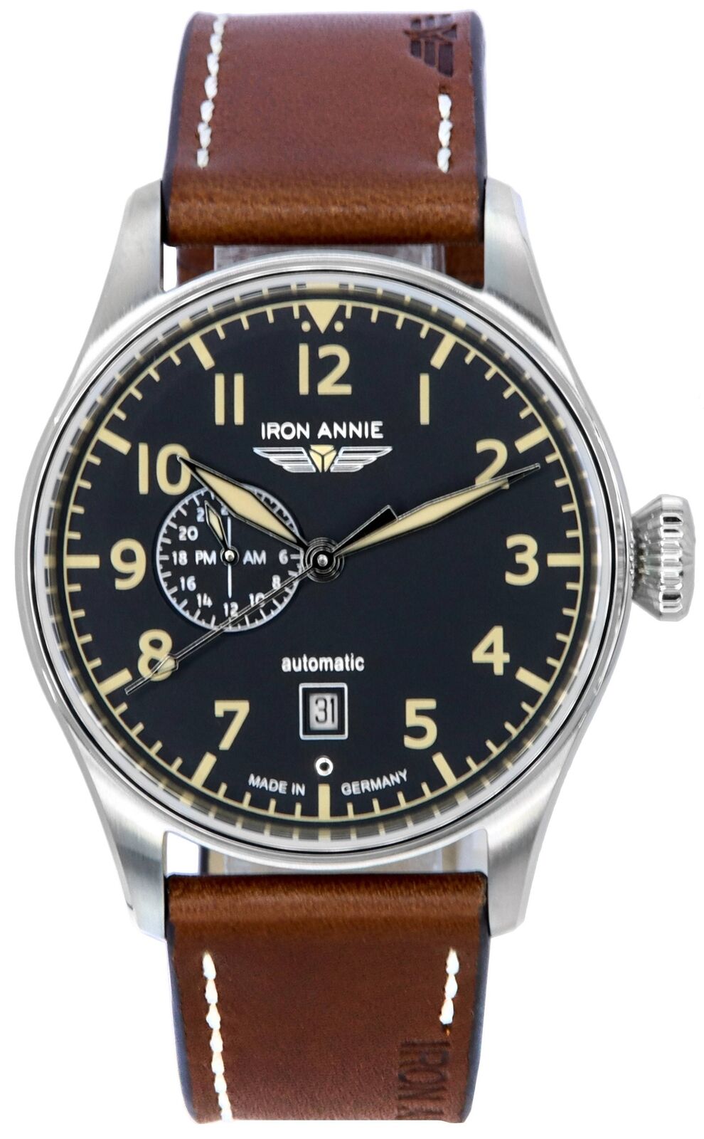 Iron Annie Cockpit Flight Control Automatico Quadrante Nero 51682 Orologio Uomo