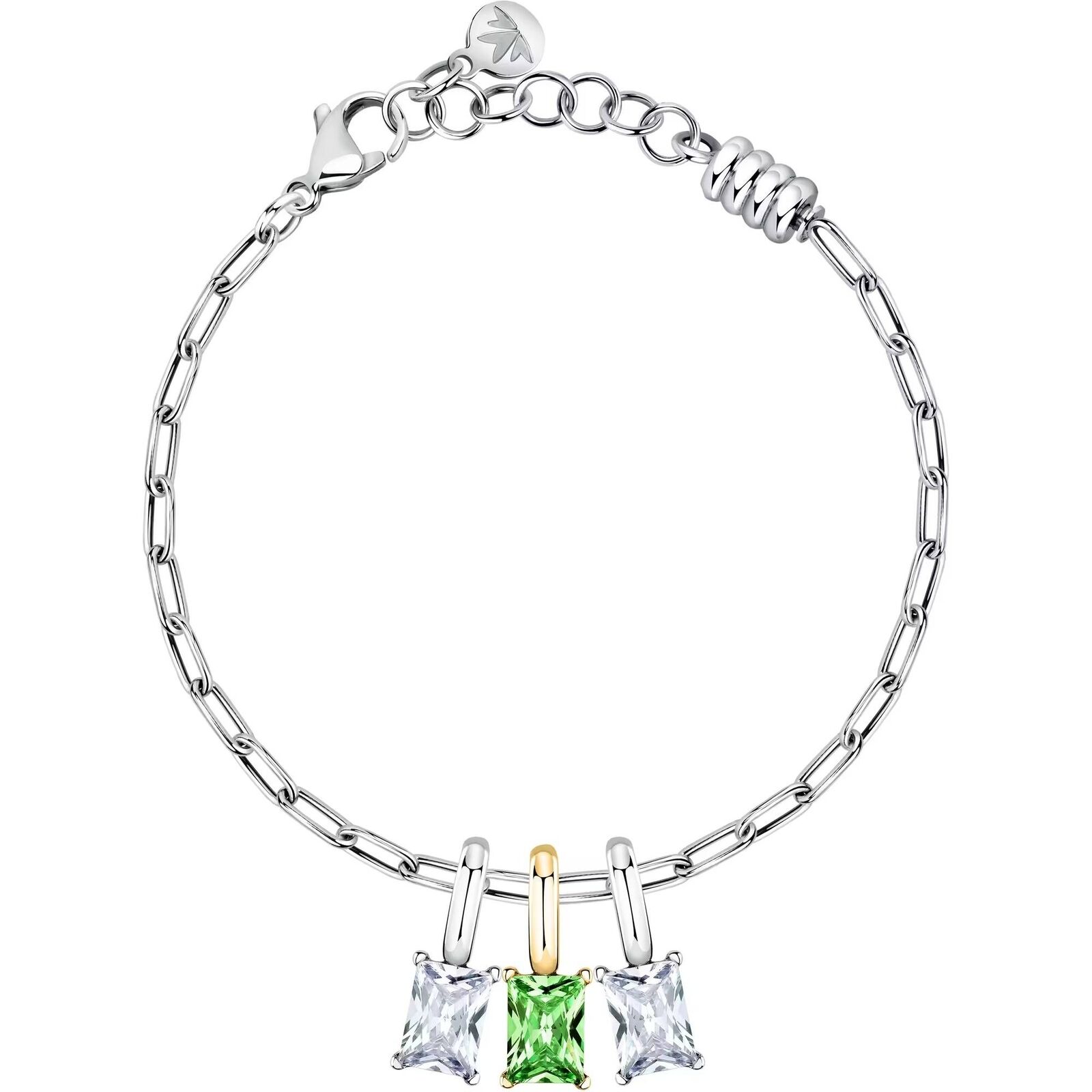 Bracciale Morellato Drops SCZ1321 Bracelet Acciaio Charm Zirconi Componibile