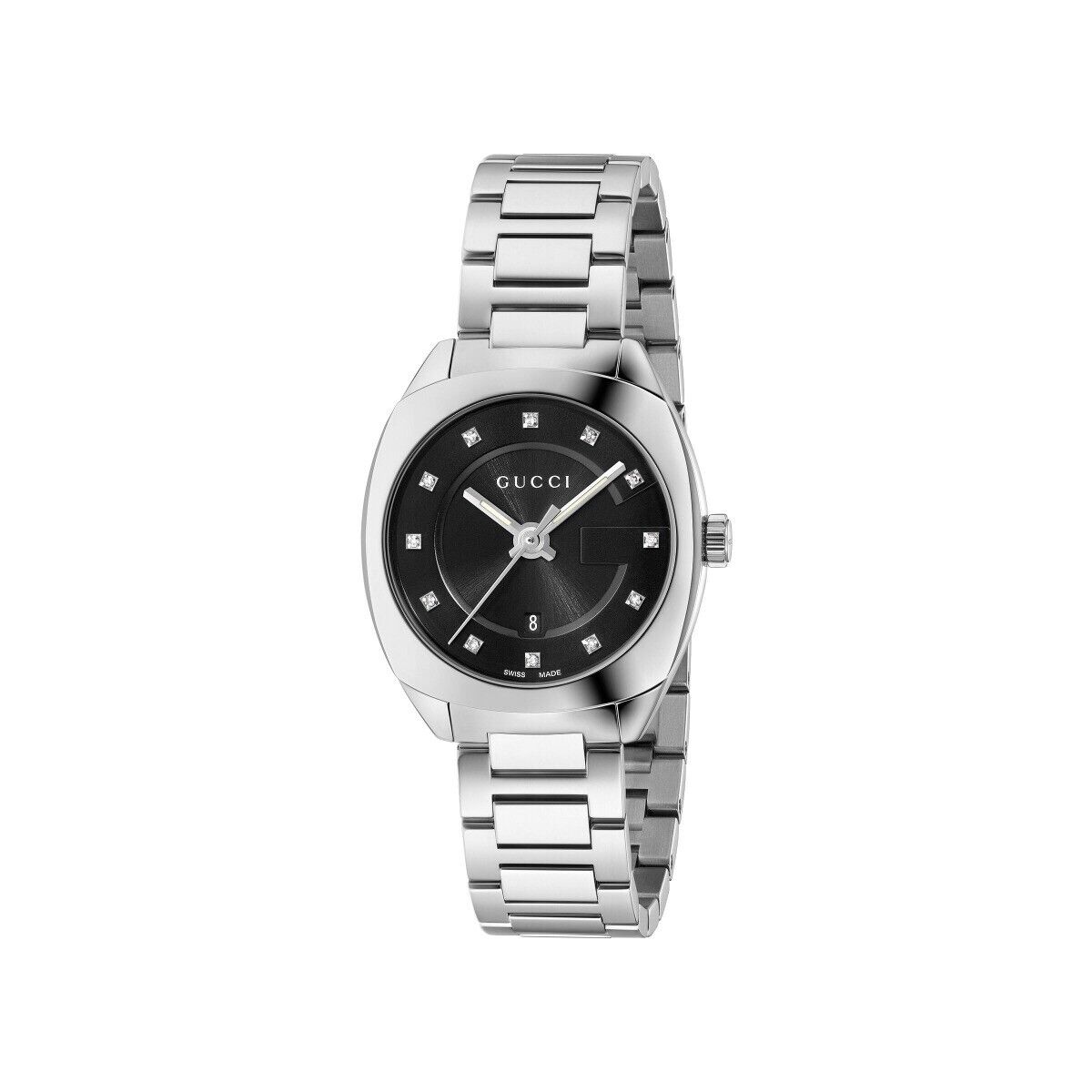 YA142503 Gucci GG2570 / orologio donna / quadrante nero / cassa e bracciale a...