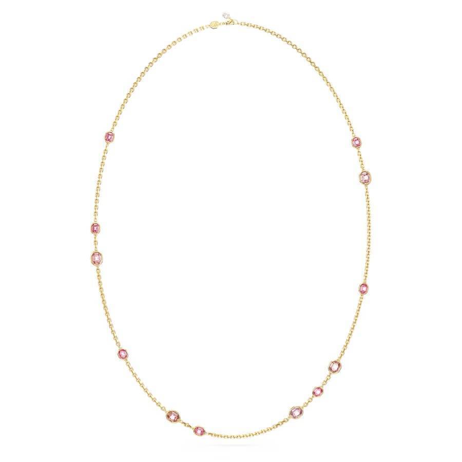 Collana Lunga Swarovski Imber 5682533 necklace Cristalli Rosa Dorato Donna Nuovo