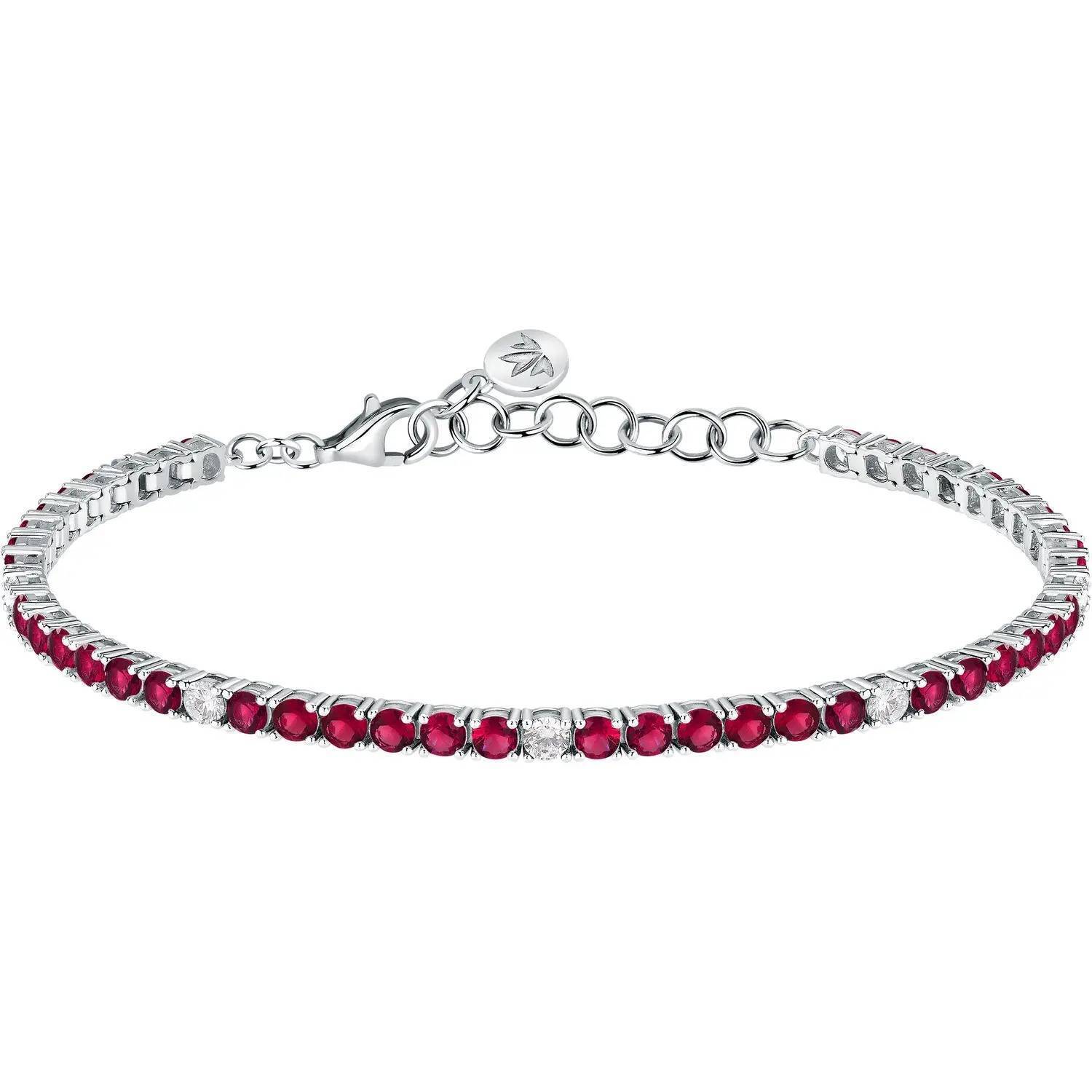 Bracciale Morellato Tesori SAIW230 Bracelet Donna Argento Zirconi Tennis Rosso