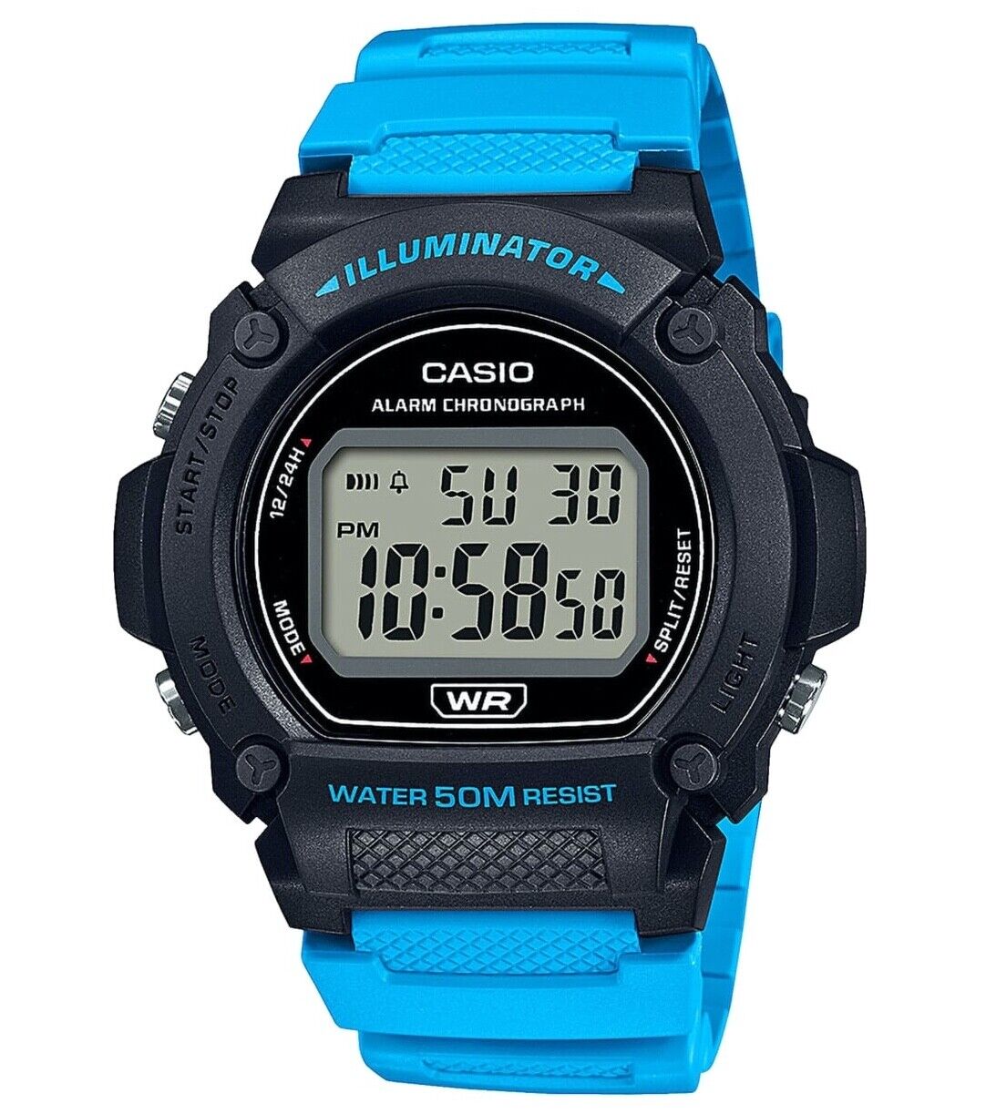 CASIO W-219H-2A2VDF OROLOGIO UOMO DIGITALE AZZURRO 47mm SOTTOCOSTO