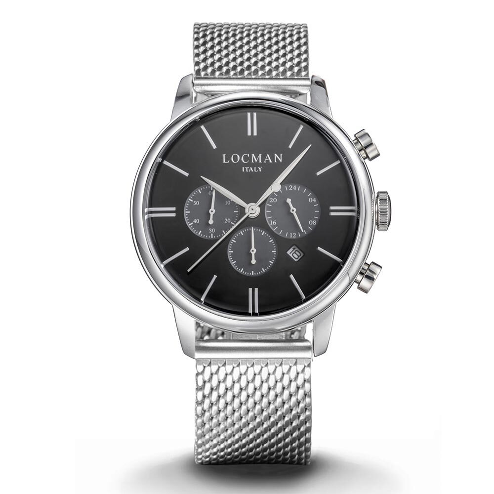 Cronografo Uomo 1960 in Acciaio Nero Locman - 0254A01A00BKGYB0