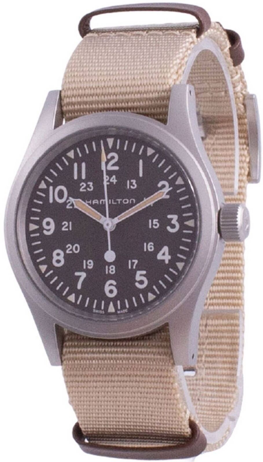 Hamilton Khaki Field Swiss Made Quadrante Marrone Mechanical 50M Orologio Uomo