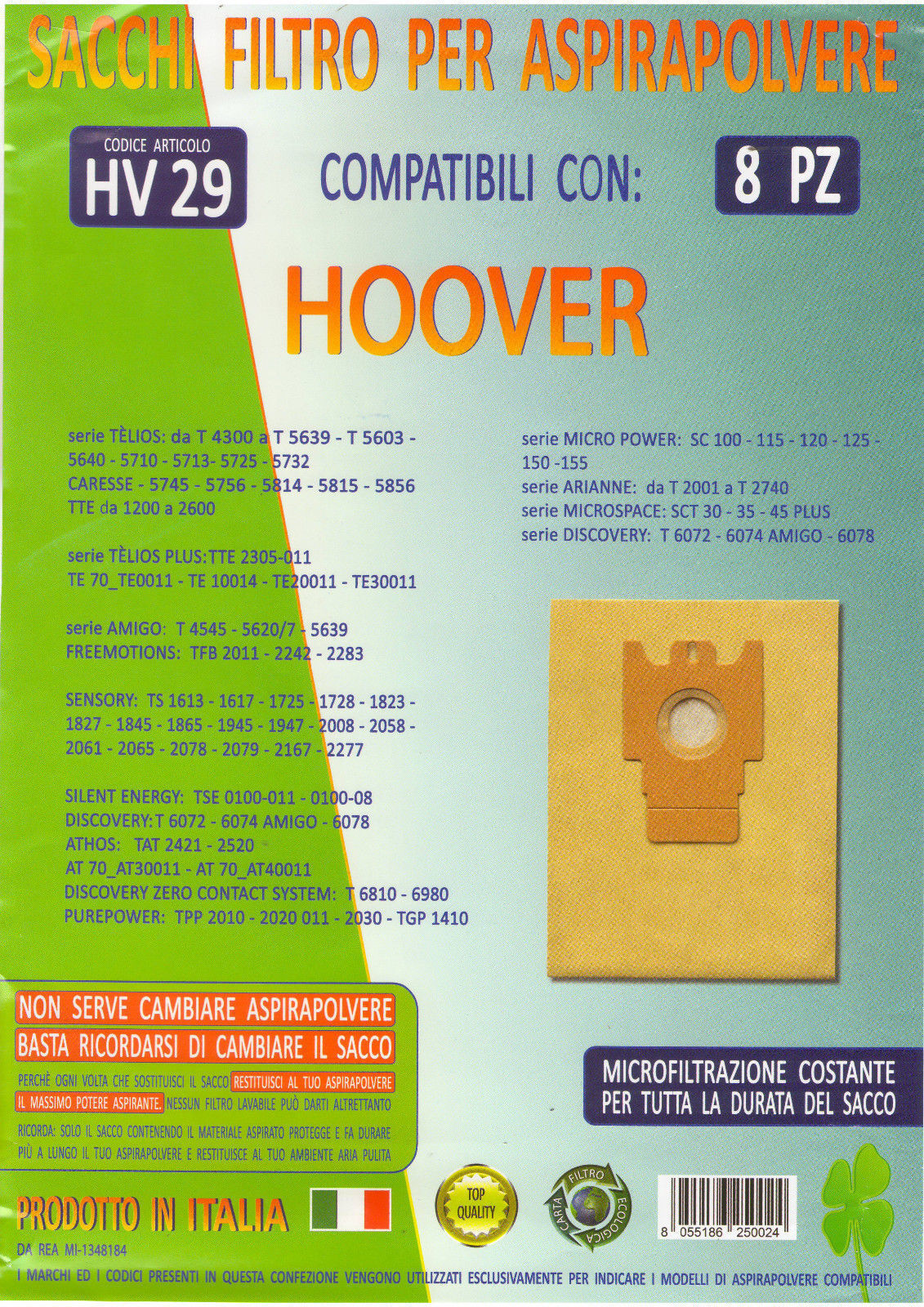 MFHV29 - 8 SACCHI HOOVER ARIANNE T 2312 2320 2330 2331 2400