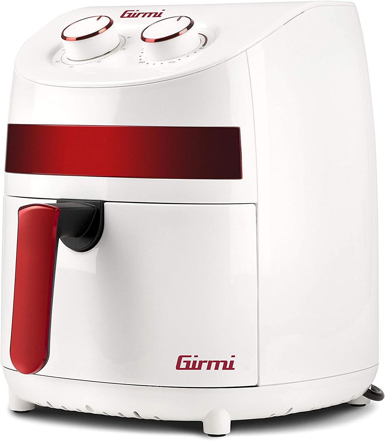 Girmi FG93 ecofrit Compact Friggitrice ad Aria 3,2 Litri, 1000W, Bianco/Rosso