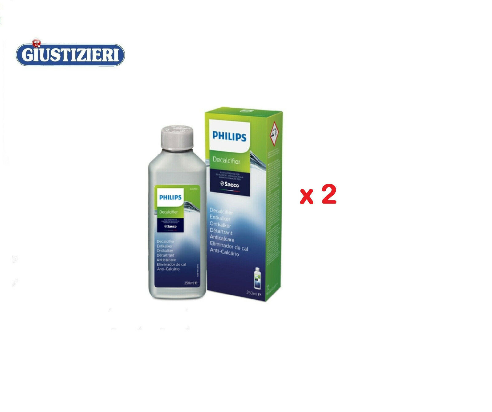 DECALCIFICANTE PER MACCHINA CAFFE' PHILIPS SAECO ORIGINALE 2PZ