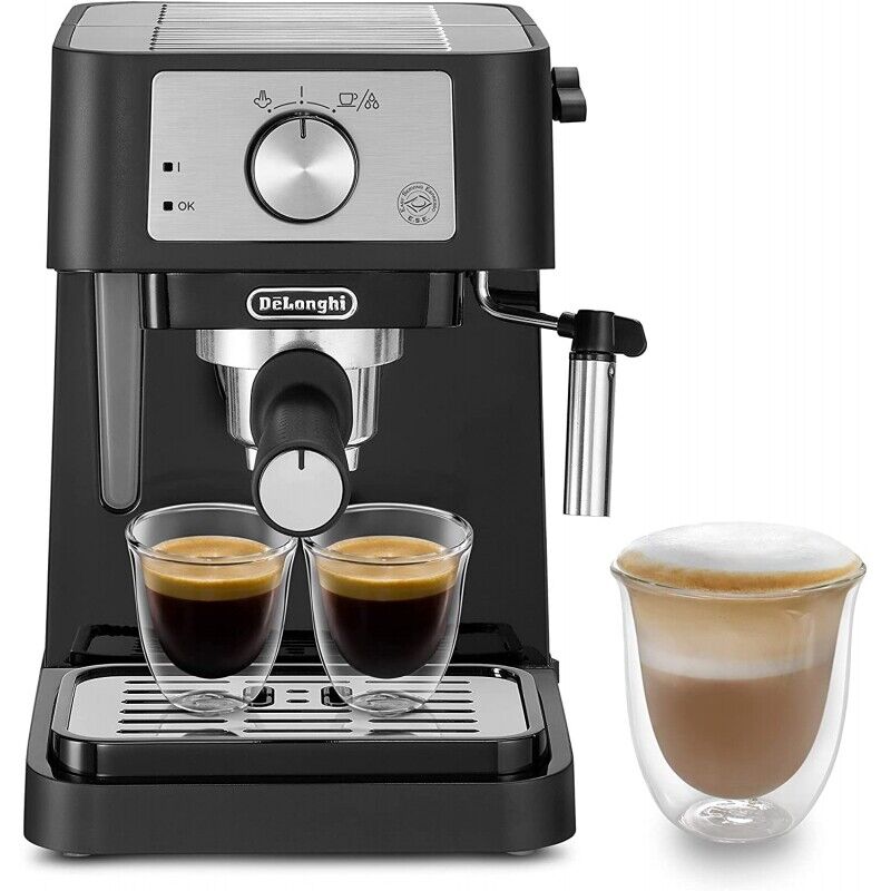 DE LONGHI EC260.BK MACCHINA DA CAFFE' ESPRESSO CON CIALDE 1100W - 1LT NERO/INOX