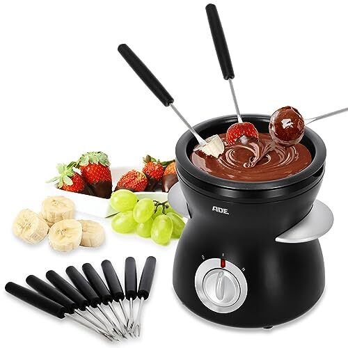 ADE Set per fonduta di cioccolato elettrico con 8 forchette | 2 (A0A)