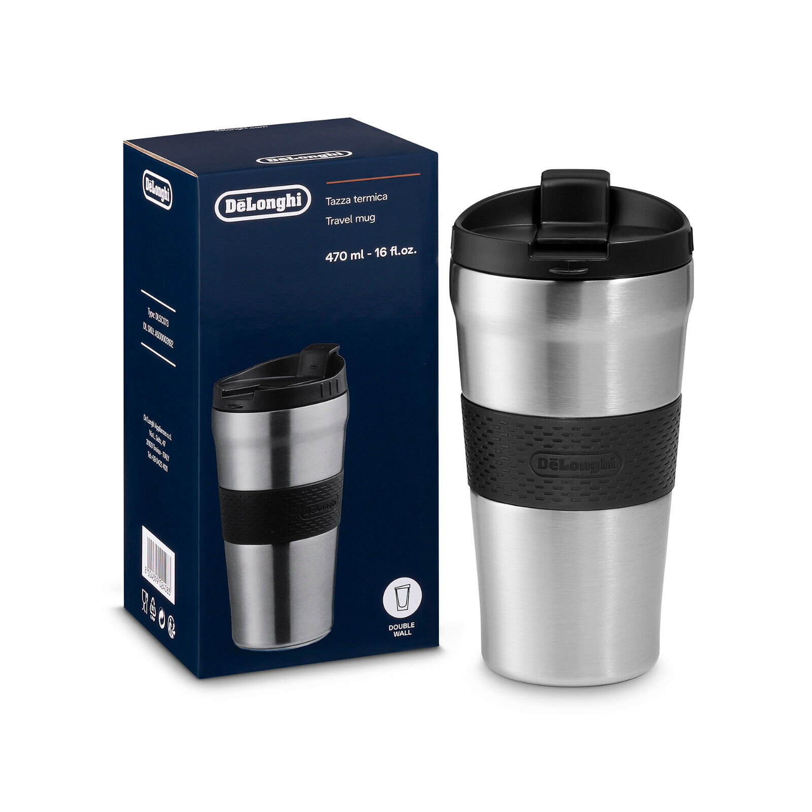 TAZZA TERMICA DA VIAGGIO 470 ml. PER MACCHINA CAFFE' DE LONGHI ELETTA EXPLORE
