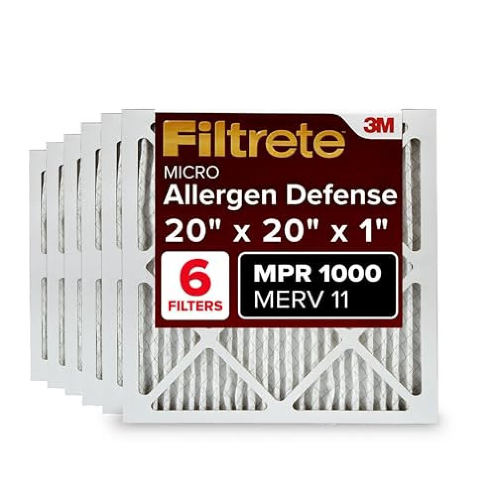 (TG. 6-Pack) Filtrete 20 x 20 x 1, filtro aria per forno AC, MPR 1000, micro all