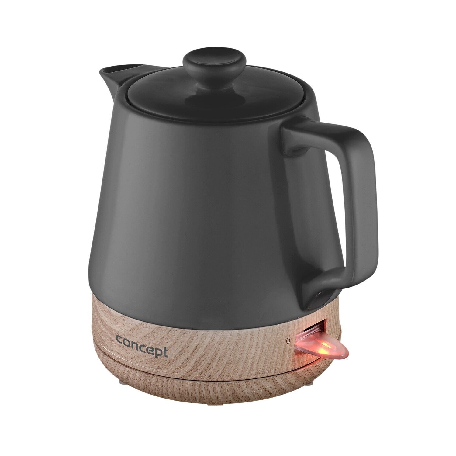 Bollitore Elettrico in Ceramica da 1,0 litri Colore Antracite e Legno 1200W