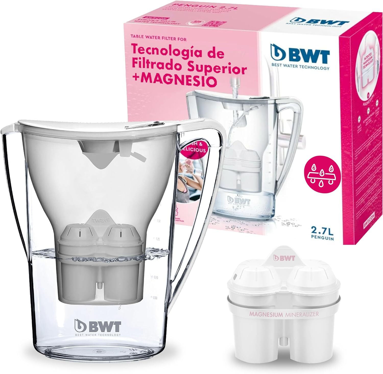 BWT – Caraffa filtrante per acqua vita – 2.6 Litri – Non con filtro