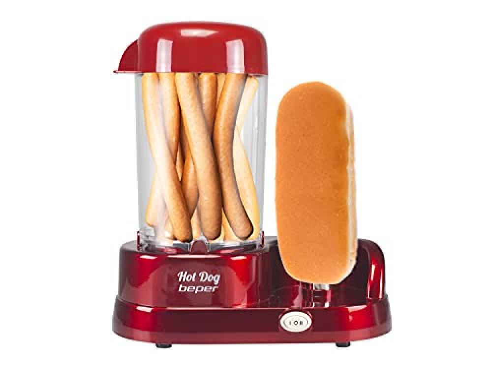 (TG. 350 W) BEPER P101CUD501 Macchina per Hotdog a Vapore, 350 W, ABS, Rosso - N