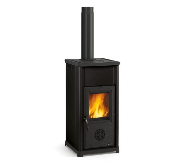 NORDICA STUFA A LEGNA TEA 5.0 7 kW 201 m3 RISCALDABILI 5 STELLE A+ NERO