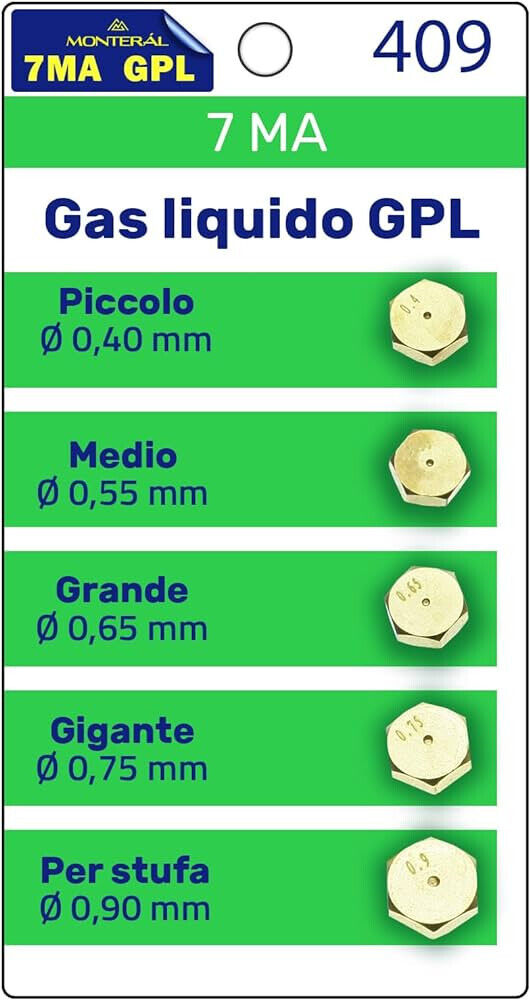 UGELLI INIETTORI CUCINA 7MA PIANO COTTURA 4 FUOCHI + FORNO GAS GPL UNIVERSALI