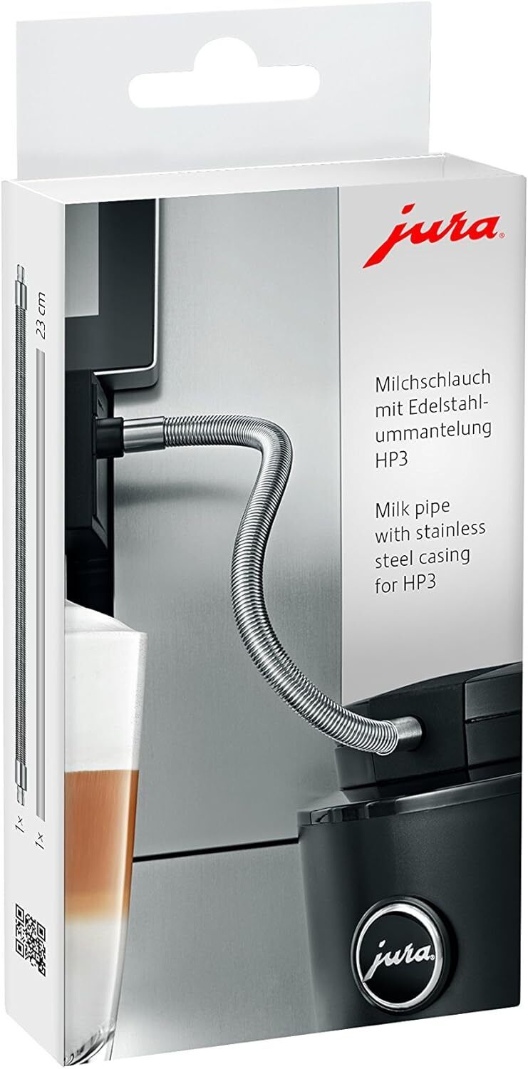 Jura Tubo per Latte con Rivestimento in Acciaio Inox HP3, Argento